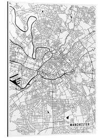 Aluminium print Manchester England Map