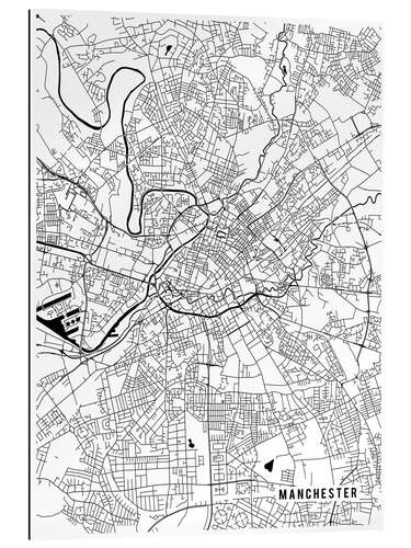 Quadro em plexi-alumínio Manchester England Map