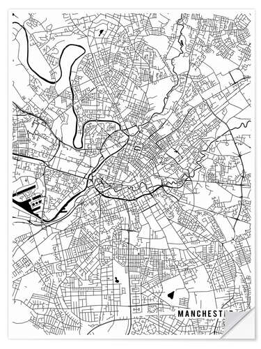 Naklejka na ścianę Manchester England Map