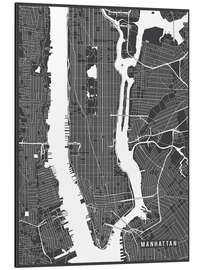 Aluminium print New York USA Map