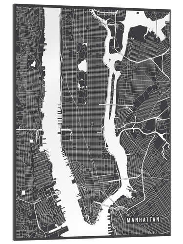 Quadro em plexi-alumínio New York USA Map