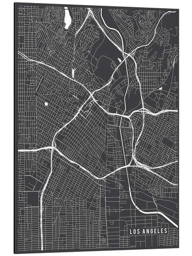 Alumiinitaulu Los Angeles USA Map