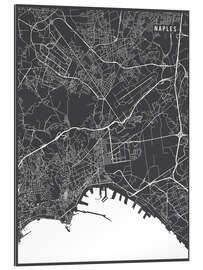 Quadro em plexi-alumínio Naples Italy Map