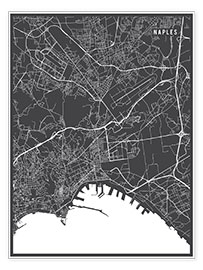 Tableau  Carte de Naples, Italie - Main Street Maps