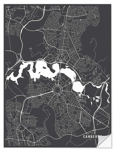 Autocolante decorativo Canberra Australia Map