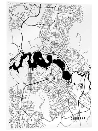 Acrylic print Canberra Australia Map