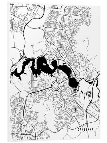 Tableau en PVC Carte de Canberra, Australie