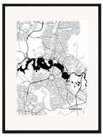 Gerahmter Kunstdruck Canberra Australien Karte