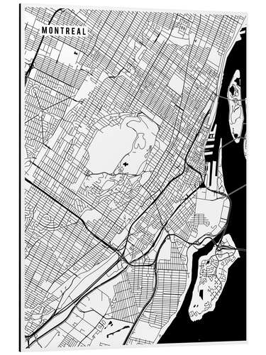 Cuadro de aluminio Montreal Canada Map