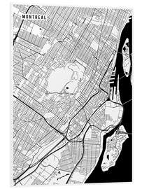 Foam board print Montreal Canada Map