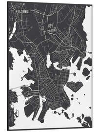 Aluminium print Helsinki Finland Map