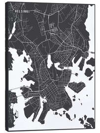 Stampa su tela Helsinki Finland Map