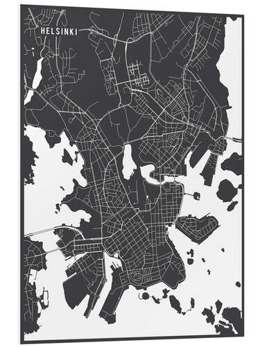 Foam board print Helsinki Finland Map