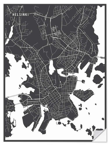 Vinilo para la pared Helsinki Finland Map