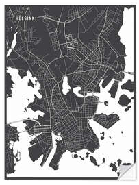 Autocolante decorativo Helsinki Finland Map