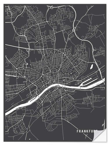 Naklejka na ścianę Frankfurt Germany Map