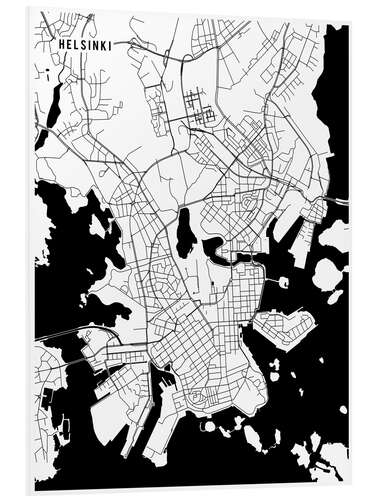 Foam board print Helsinki Finland Map