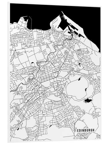 Foam board print Edinburgh Scotland Map