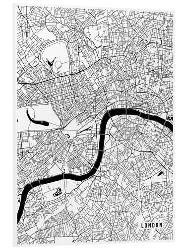 Foam board print London England Map