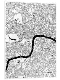 Print på skumplade London England Map