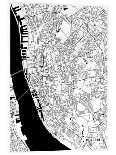 Acrylic print Liverpool England Map