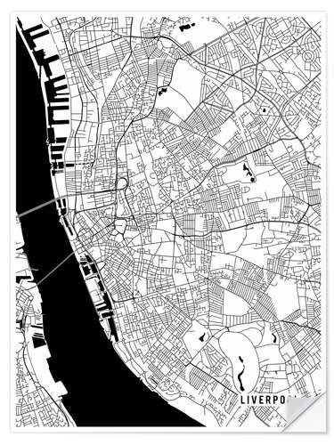 Autocolante decorativo Liverpool England Map