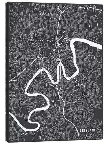 Canvas print Brisbane Australia Map