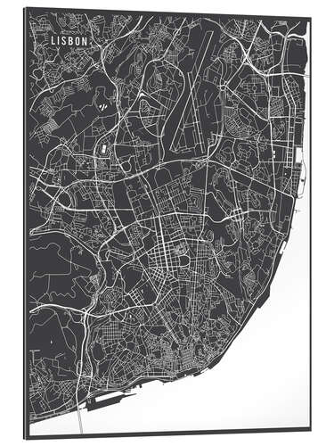 Gallery print Map of Lisbon, Portugal