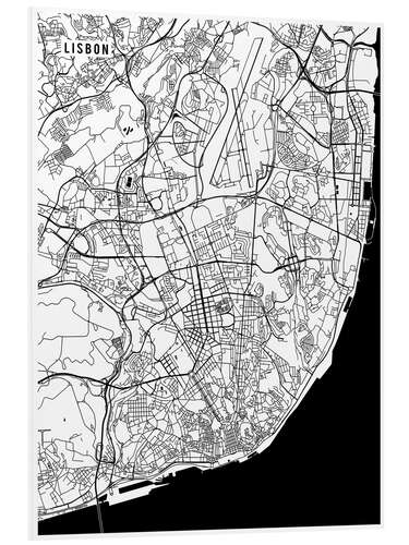 Obraz na PCV Lisbon Portugal Map