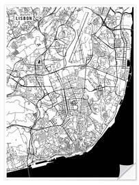 Autocolante decorativo Mapa da cidade de Lisboa