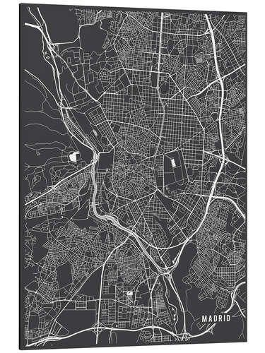 Quadro em alumínio Madrid map