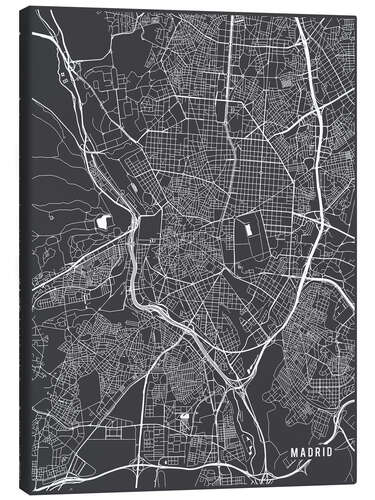 Canvas print Madrid map