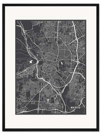Gerahmter Kunstdruck Madrid Karte