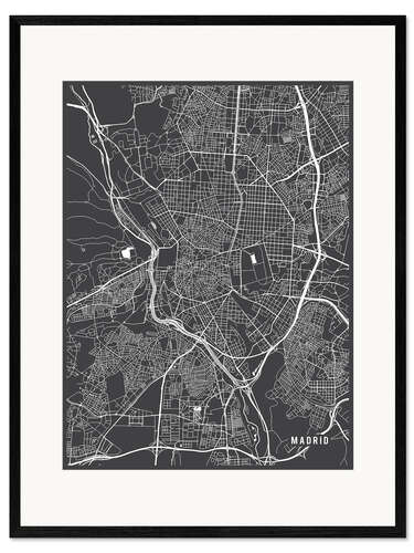 Framed art print Madrid map