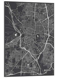 Quadro em plexi-alumínio Madrid map