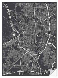 Selvklebende plakat Madrid map