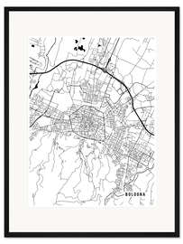 Gerahmter Kunstdruck Bologna Italien Karte