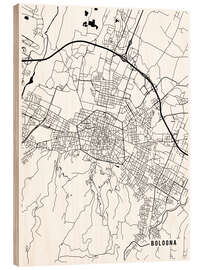 Quadro de madeira Bologna Italy Map