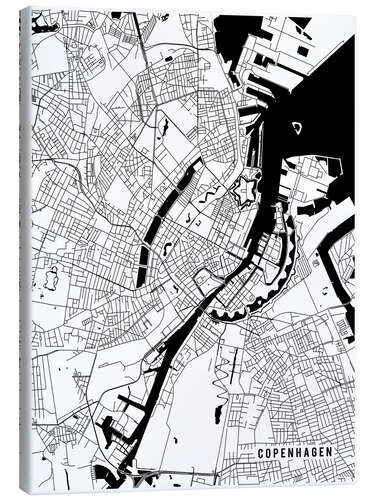 Canvas print Copenhagen Denmark Map