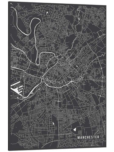 Quadro em alumínio Manchester England Map