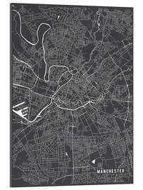 Quadro em plexi-alumínio Manchester England Map