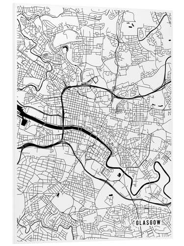 Cuadro de PVC Glasgow Scotland Map