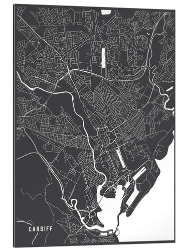 Gallery print Cardiff England Map