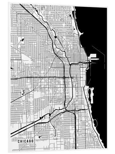 Foam board print Chicago USA Map