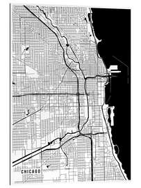 Quadro em plexi-alumínio Chicago USA Map