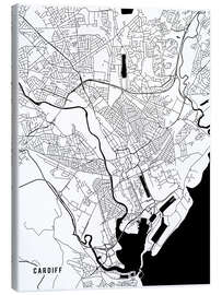 Canvas-taulu Cardiff England Map