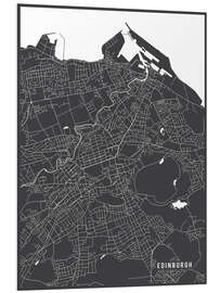 Foam board print Edinburgh, Scotland Map