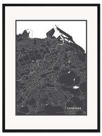 Gerahmter Kunstdruck Edinburg, Schottland Karte