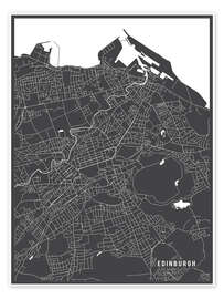 Wall print  Edinburgh, Scotland Map - Main Street Maps