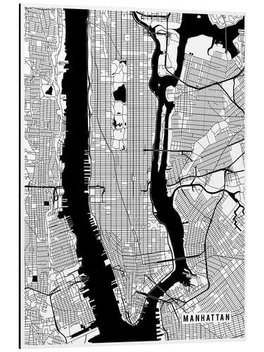 Quadro em alumínio New York USA Map